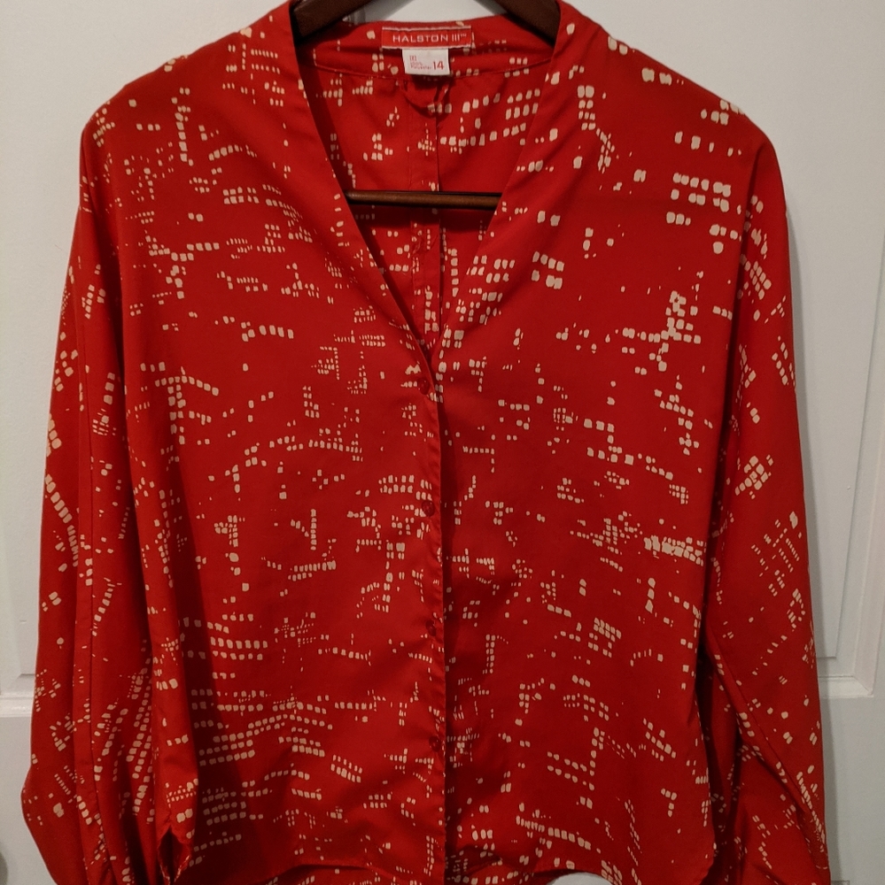 vintage satin blouse, v-neck and buttons